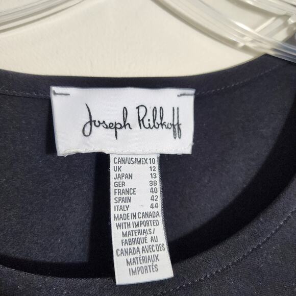 Joseph Ribkoff tee style 201259 black keyhole 3/4 sleeve shirt woman's size 10 - Picture 3 of 8